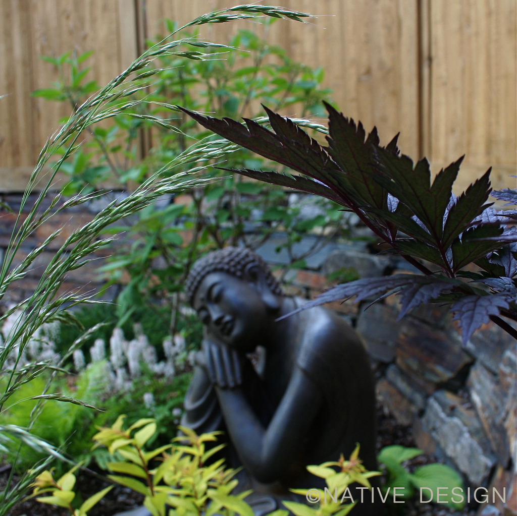 Garden Buddha in Dry Stream Garden