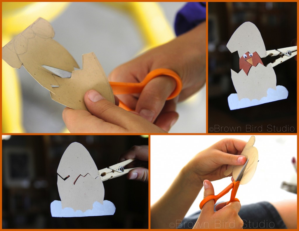 hatching egg clothespin puppet