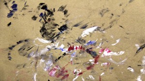 paint mess on table paper